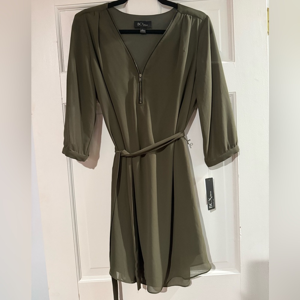 Green dress with sheer arms